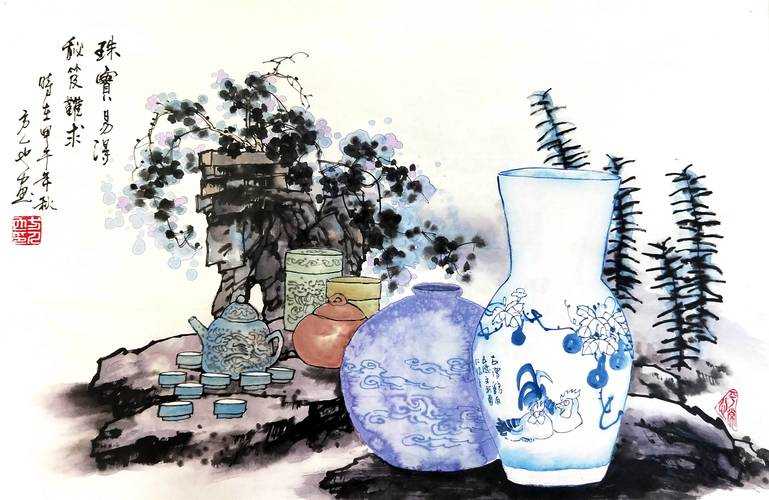 金花瓶楷梅花2:如何在现代艺术创作中融入传统文化元素