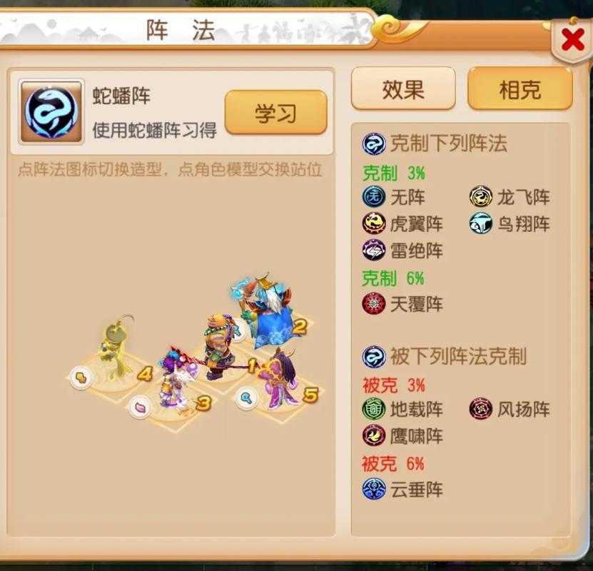 2025年梦幻手游阵法克制关系全解析